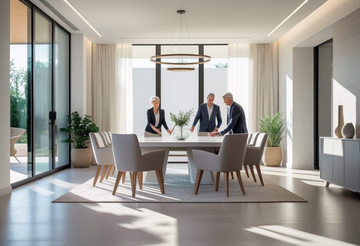 Sadan vaelger du det perfekte spisebord med ekstra plads og komfortable stole med armaelen